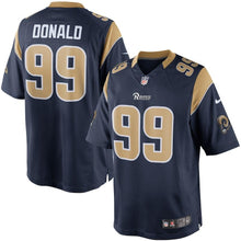 Load image into Gallery viewer, AARON DONALD LOS ANGELES RAMS SUPER BOWL LIII 53 CHAMPIONS PATCH FOOTBALL MEN'SJERSEY - NAVY - 2019